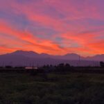夕焼けの北信五岳